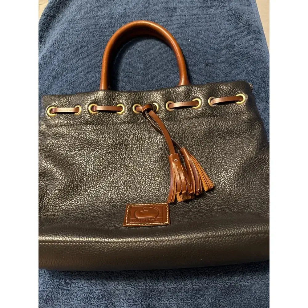 Dooney & Bourke Wakefield Tassel Tote Crossbody Black Leather